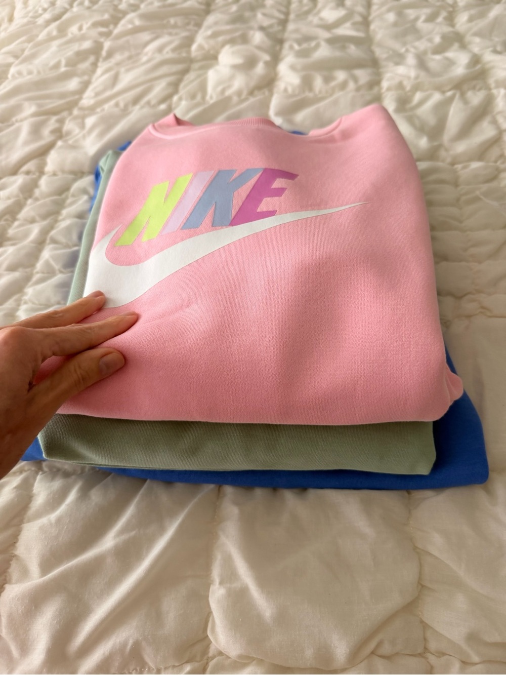 Nike Pink  women Sweatshirt with Multicolor NIKE Logo